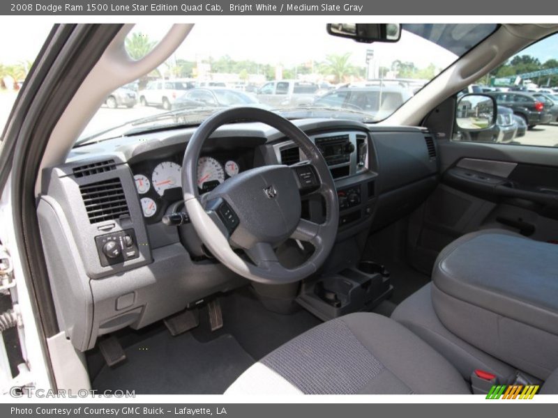 Bright White / Medium Slate Gray 2008 Dodge Ram 1500 Lone Star Edition Quad Cab
