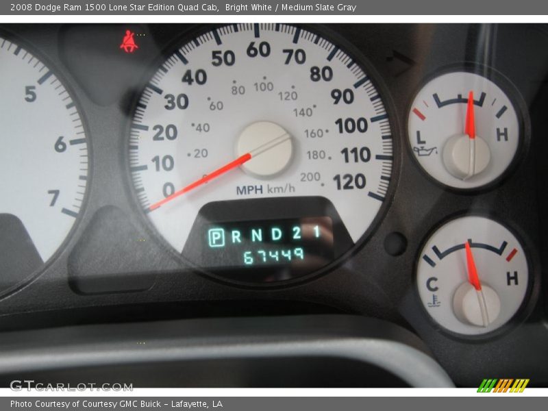 Bright White / Medium Slate Gray 2008 Dodge Ram 1500 Lone Star Edition Quad Cab