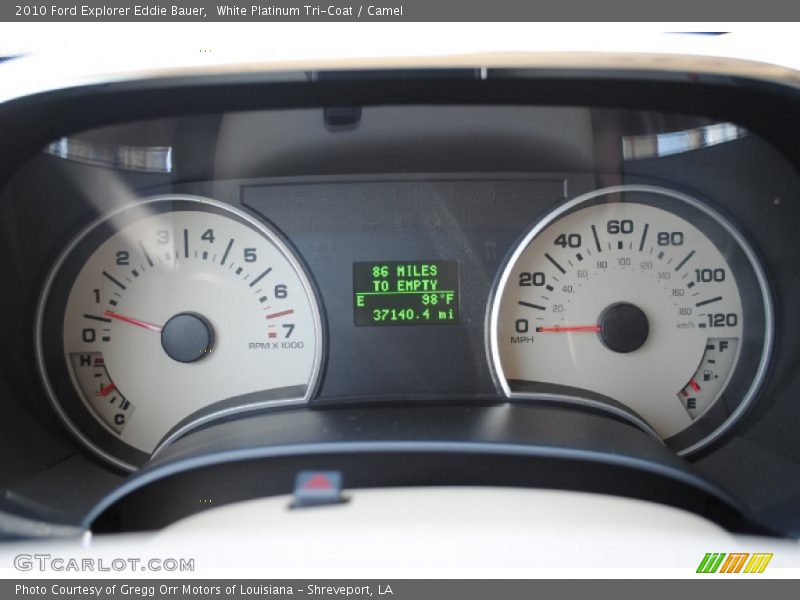 White Platinum Tri-Coat / Camel 2010 Ford Explorer Eddie Bauer