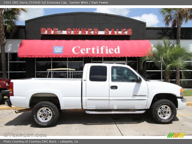 Summit White / Dark Pewter 2003 GMC Sierra 2500HD SLE Extended Cab