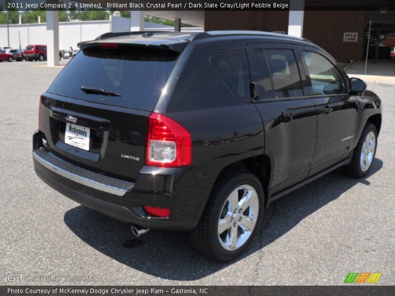 Brilliant Black Crystal Pearl / Dark Slate Gray/Light Pebble Beige 2011 Jeep Compass 2.4 Limited