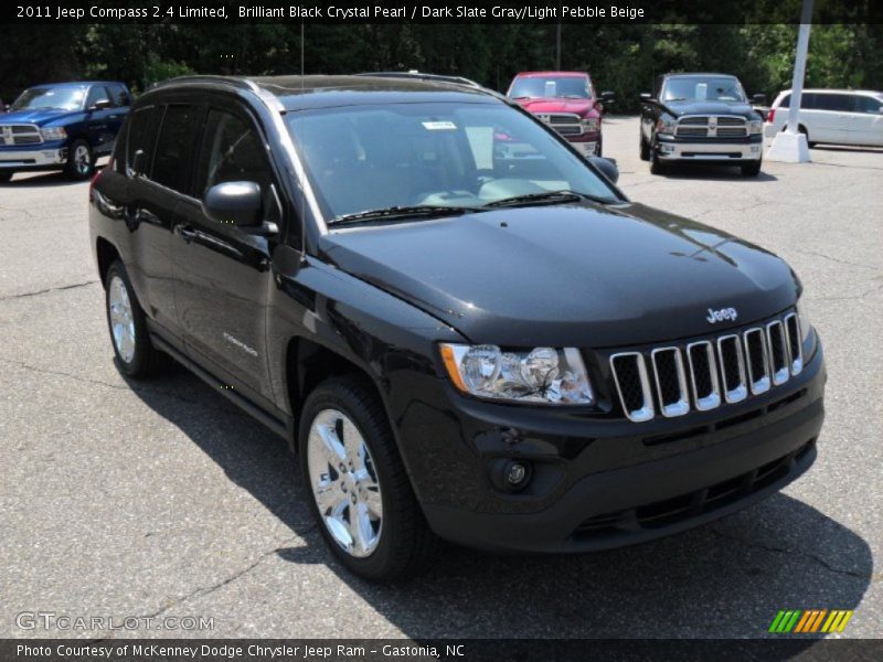 Brilliant Black Crystal Pearl / Dark Slate Gray/Light Pebble Beige 2011 Jeep Compass 2.4 Limited