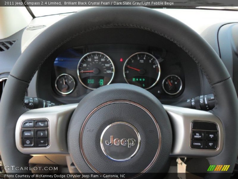 Brilliant Black Crystal Pearl / Dark Slate Gray/Light Pebble Beige 2011 Jeep Compass 2.4 Limited