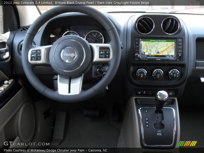 Brilliant Black Crystal Pearl / Dark Slate Gray/Light Pebble Beige 2011 Jeep Compass 2.4 Limited