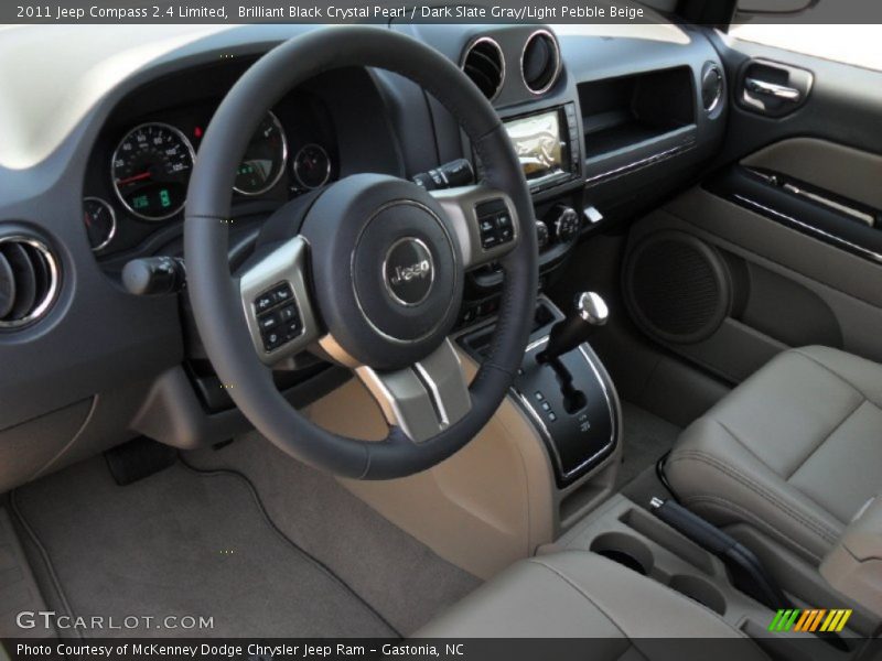 Brilliant Black Crystal Pearl / Dark Slate Gray/Light Pebble Beige 2011 Jeep Compass 2.4 Limited