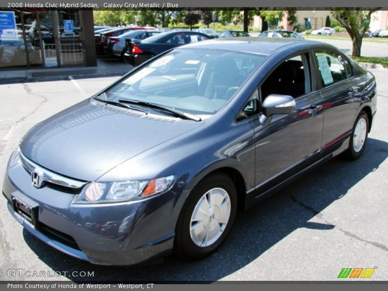 Galaxy Gray Metallic / Blue 2008 Honda Civic Hybrid Sedan