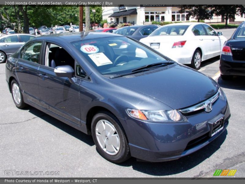 Galaxy Gray Metallic / Blue 2008 Honda Civic Hybrid Sedan