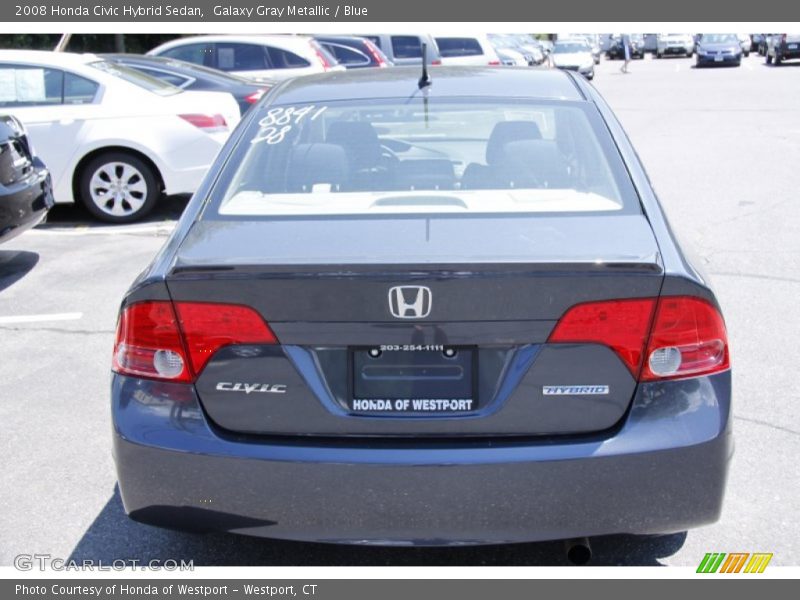 Galaxy Gray Metallic / Blue 2008 Honda Civic Hybrid Sedan