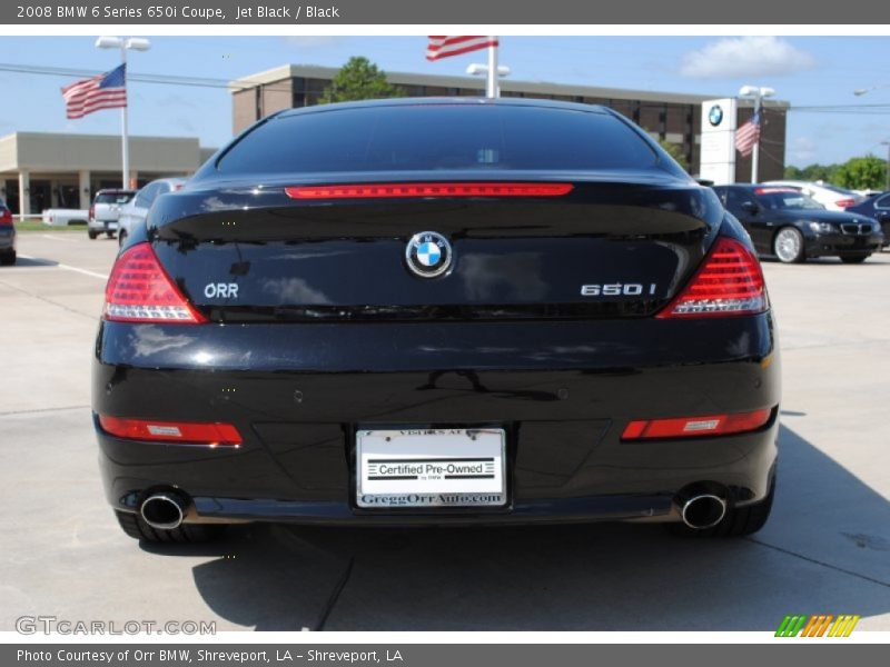 Jet Black / Black 2008 BMW 6 Series 650i Coupe