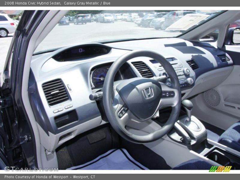 Galaxy Gray Metallic / Blue 2008 Honda Civic Hybrid Sedan