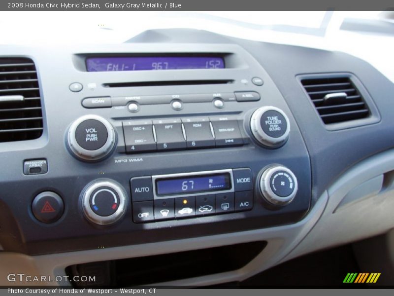 Galaxy Gray Metallic / Blue 2008 Honda Civic Hybrid Sedan