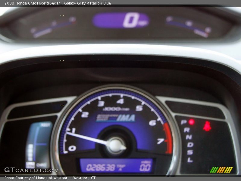 Galaxy Gray Metallic / Blue 2008 Honda Civic Hybrid Sedan