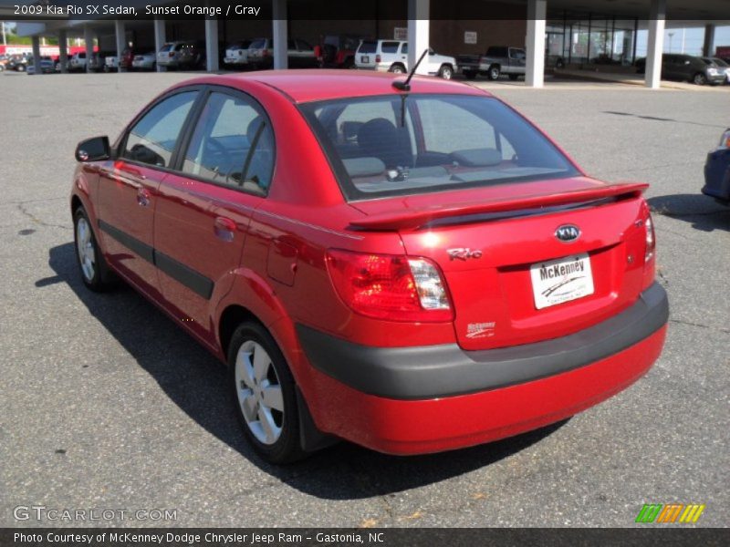 Sunset Orange / Gray 2009 Kia Rio SX Sedan