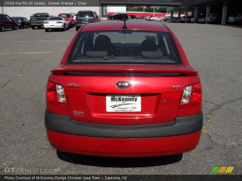 Sunset Orange / Gray 2009 Kia Rio SX Sedan