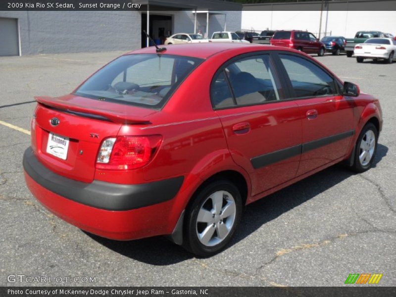 Sunset Orange / Gray 2009 Kia Rio SX Sedan