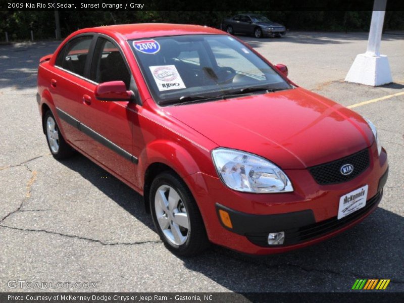 Sunset Orange / Gray 2009 Kia Rio SX Sedan