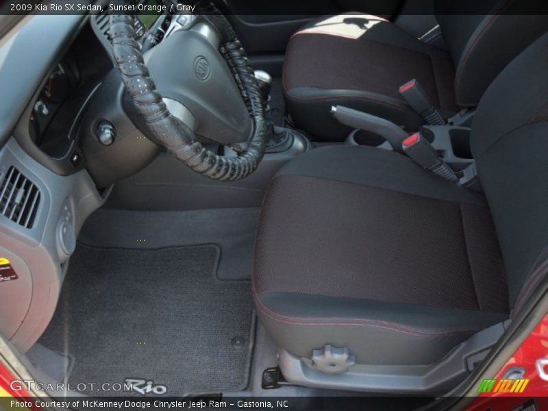 Sunset Orange / Gray 2009 Kia Rio SX Sedan