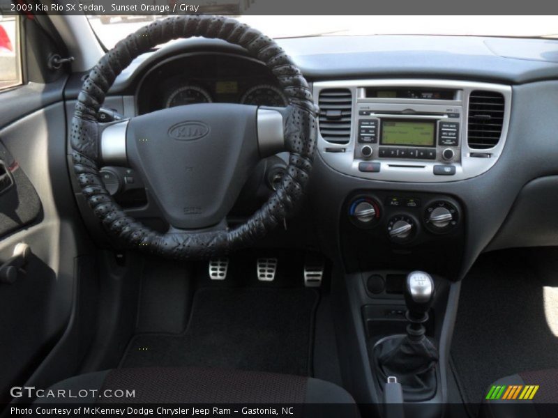 Sunset Orange / Gray 2009 Kia Rio SX Sedan