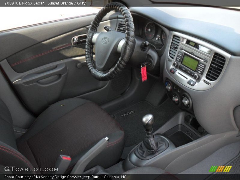 Sunset Orange / Gray 2009 Kia Rio SX Sedan