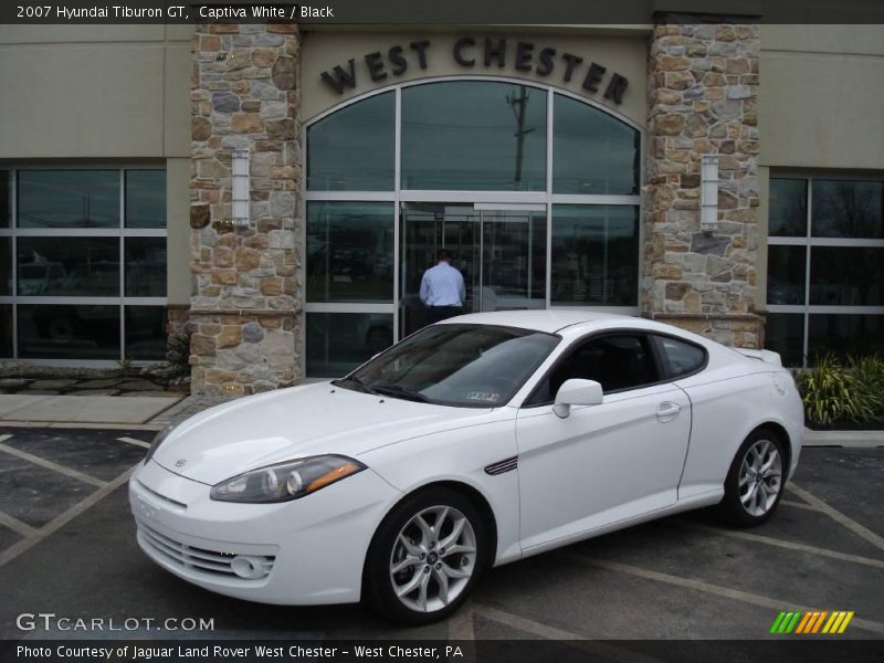 Captiva White / Black 2007 Hyundai Tiburon GT