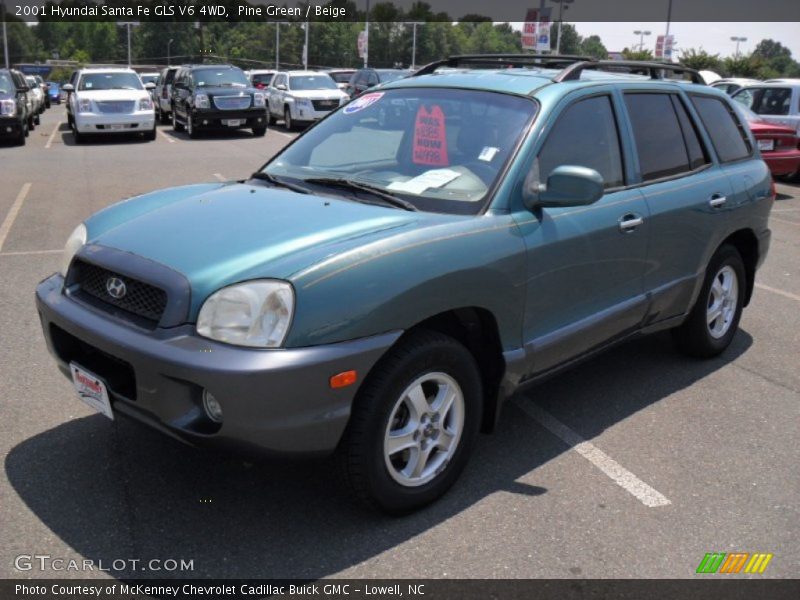 Pine Green / Beige 2001 Hyundai Santa Fe GLS V6 4WD