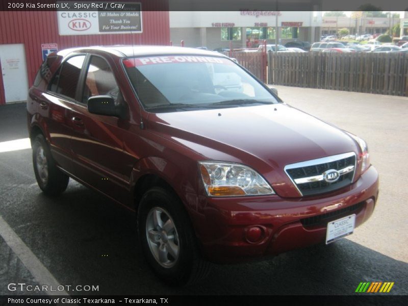 Spicy Red / Gray 2009 Kia Sorento LX