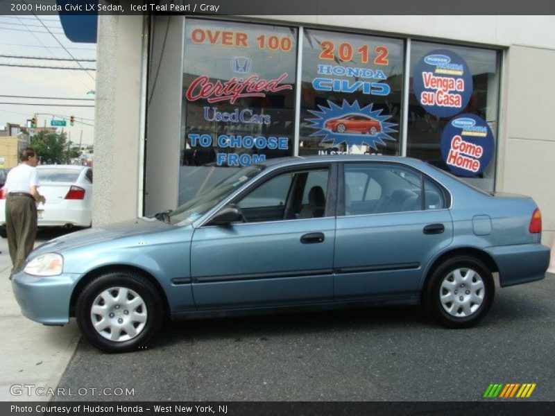 Iced Teal Pearl / Gray 2000 Honda Civic LX Sedan