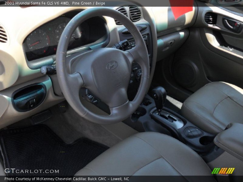 Pine Green / Beige 2001 Hyundai Santa Fe GLS V6 4WD