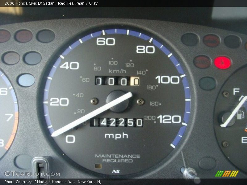 Iced Teal Pearl / Gray 2000 Honda Civic LX Sedan