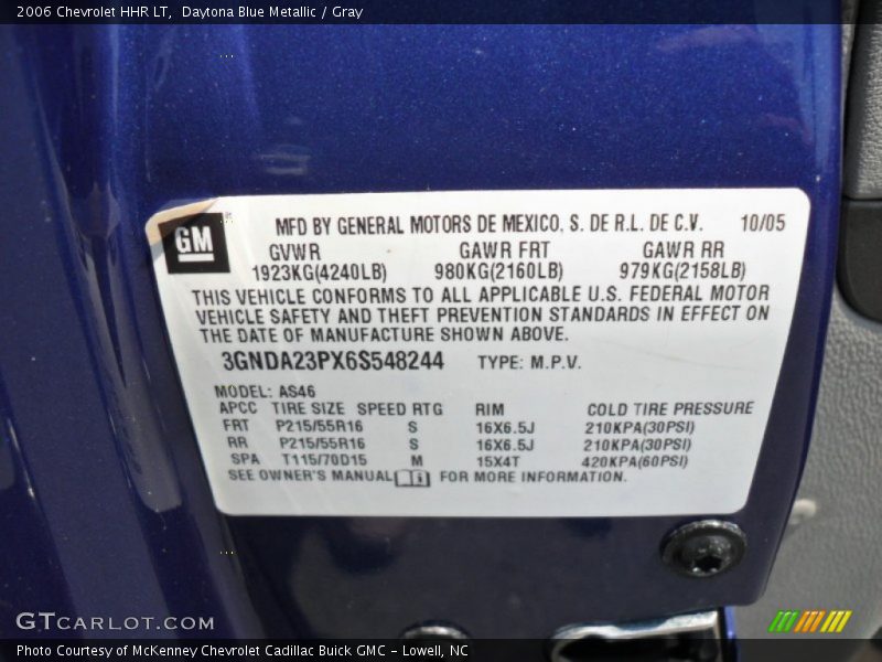 Daytona Blue Metallic / Gray 2006 Chevrolet HHR LT