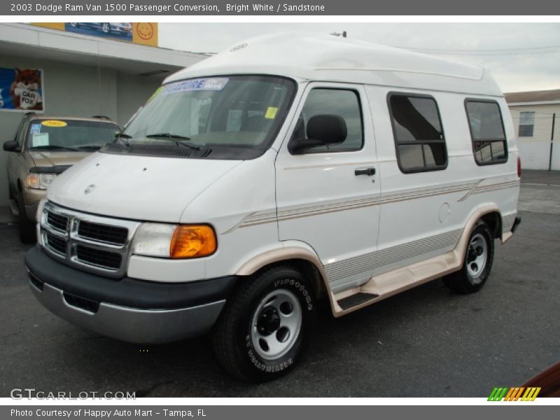 Bright White / Sandstone 2003 Dodge Ram Van 1500 Passenger Conversion