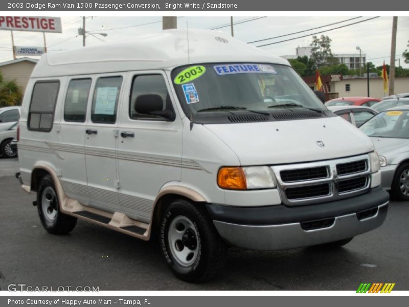 Bright White / Sandstone 2003 Dodge Ram Van 1500 Passenger Conversion