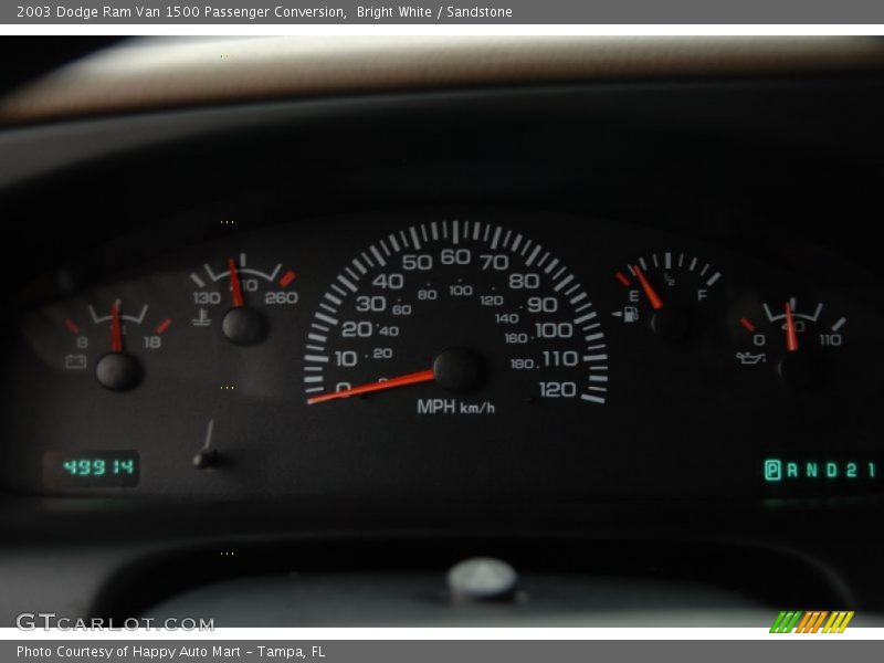 Bright White / Sandstone 2003 Dodge Ram Van 1500 Passenger Conversion