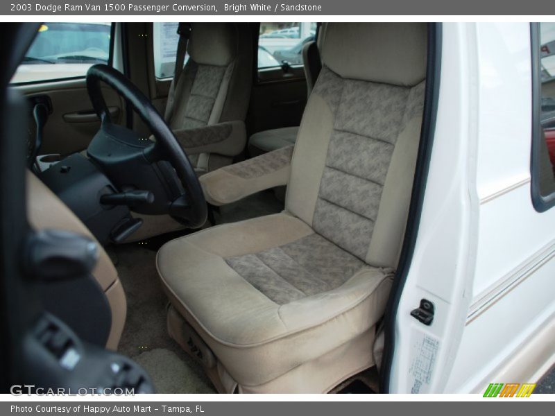 Bright White / Sandstone 2003 Dodge Ram Van 1500 Passenger Conversion