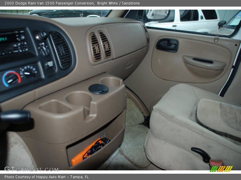 Bright White / Sandstone 2003 Dodge Ram Van 1500 Passenger Conversion