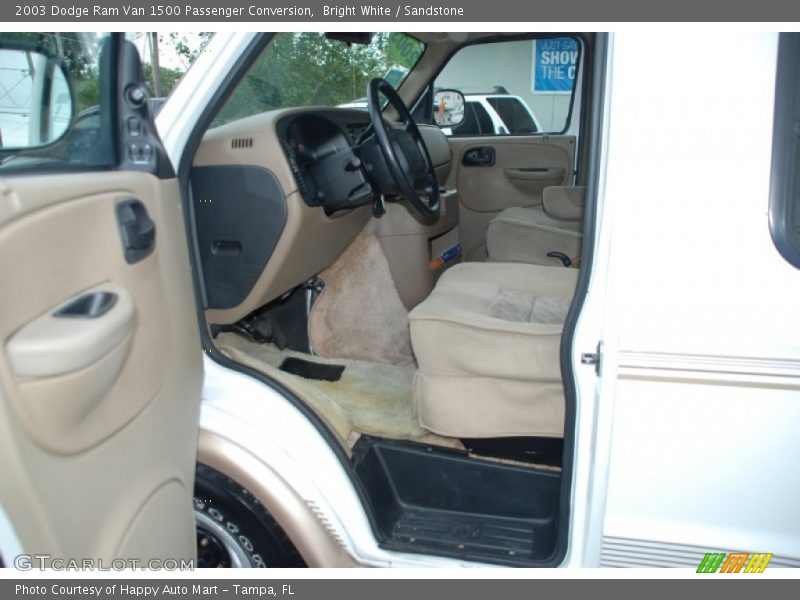 Bright White / Sandstone 2003 Dodge Ram Van 1500 Passenger Conversion