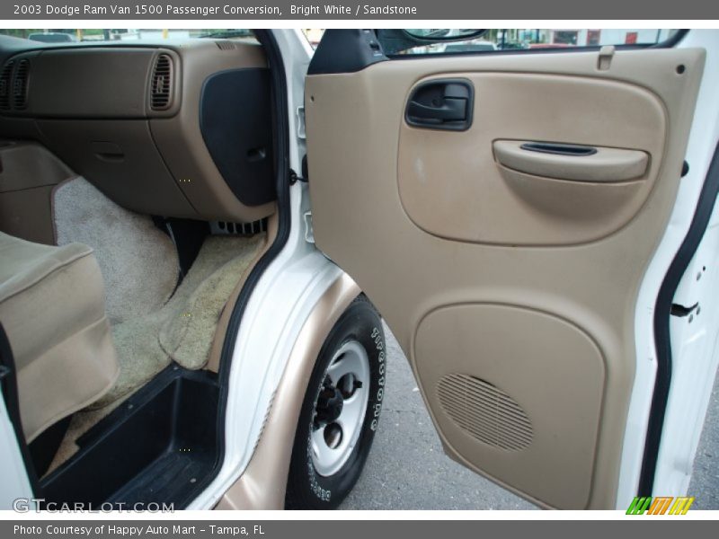 Bright White / Sandstone 2003 Dodge Ram Van 1500 Passenger Conversion