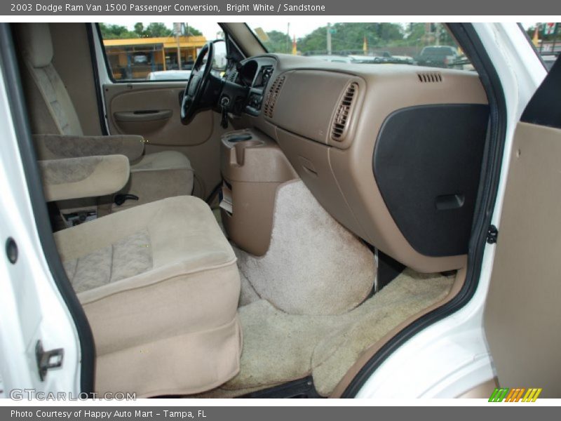 Bright White / Sandstone 2003 Dodge Ram Van 1500 Passenger Conversion