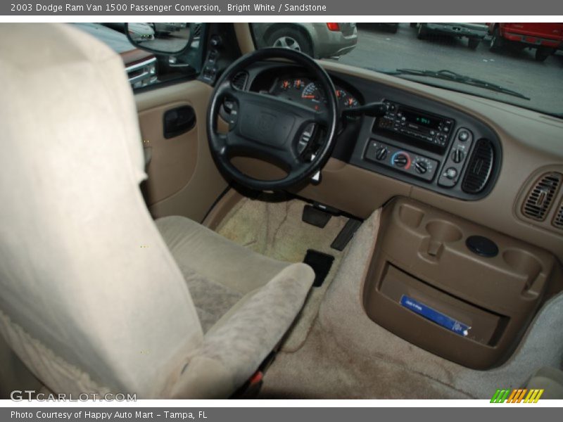 Bright White / Sandstone 2003 Dodge Ram Van 1500 Passenger Conversion