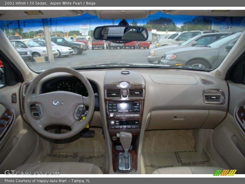 Aspen White Pearl / Beige 2001 Infiniti I 30 Sedan