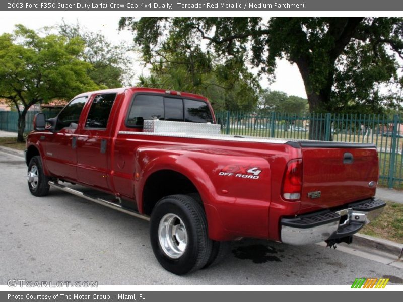 Toreador Red Metallic / Medium Parchment 2003 Ford F350 Super Duty Lariat Crew Cab 4x4 Dually