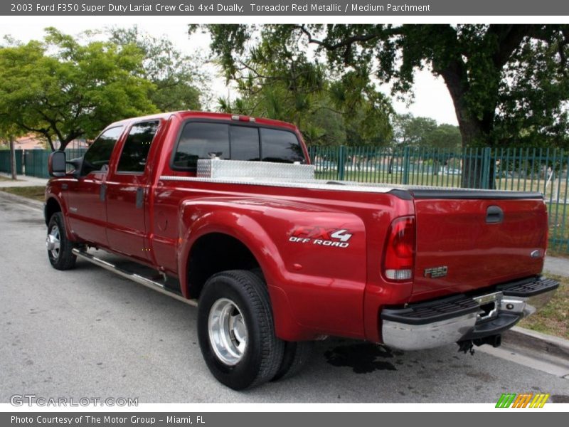 Toreador Red Metallic / Medium Parchment 2003 Ford F350 Super Duty Lariat Crew Cab 4x4 Dually