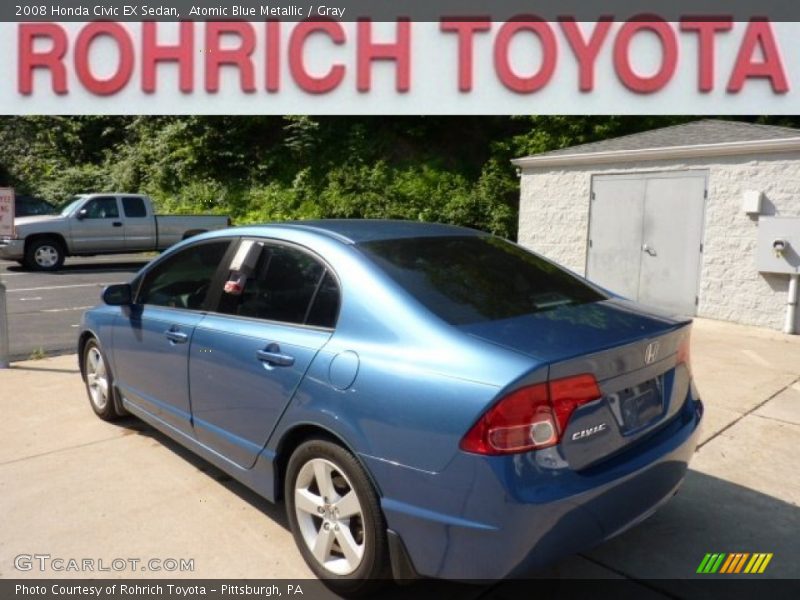 Atomic Blue Metallic / Gray 2008 Honda Civic EX Sedan