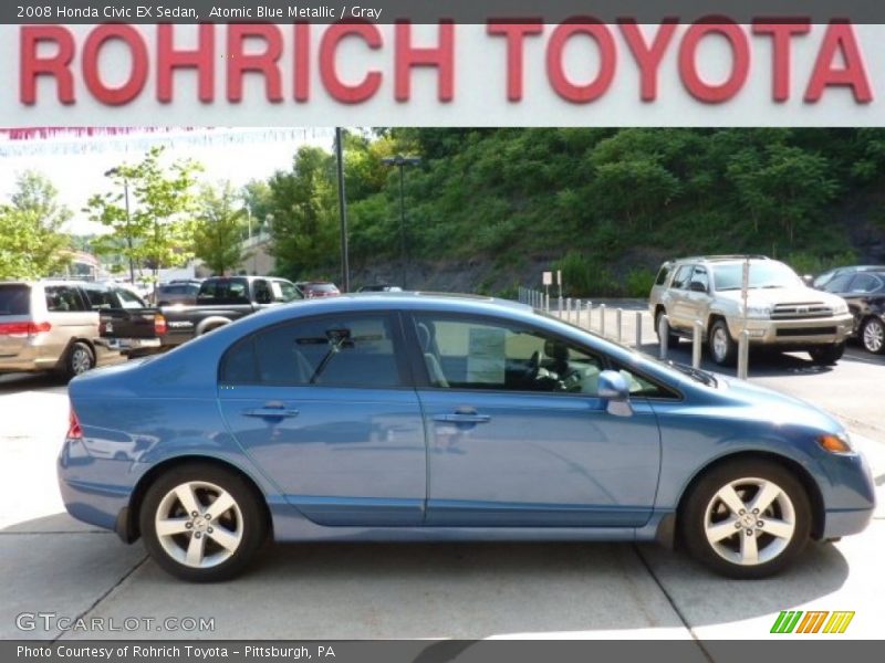 Atomic Blue Metallic / Gray 2008 Honda Civic EX Sedan