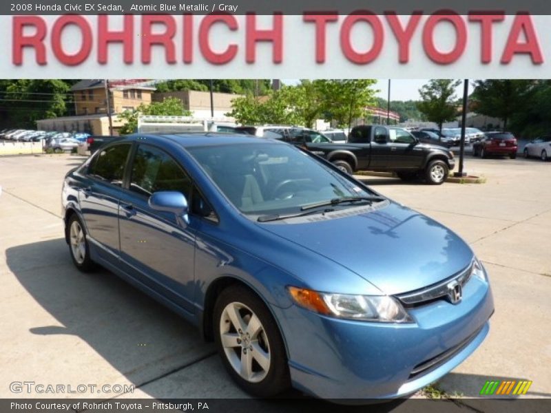 Atomic Blue Metallic / Gray 2008 Honda Civic EX Sedan