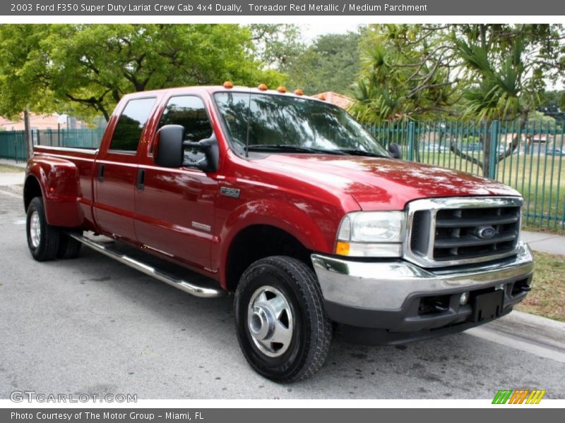 Front 3/4 View of 2003 F350 Super Duty Lariat Crew Cab 4x4 Dually