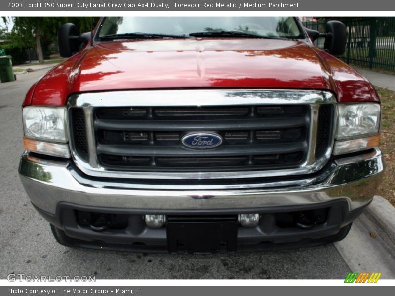 Toreador Red Metallic / Medium Parchment 2003 Ford F350 Super Duty Lariat Crew Cab 4x4 Dually