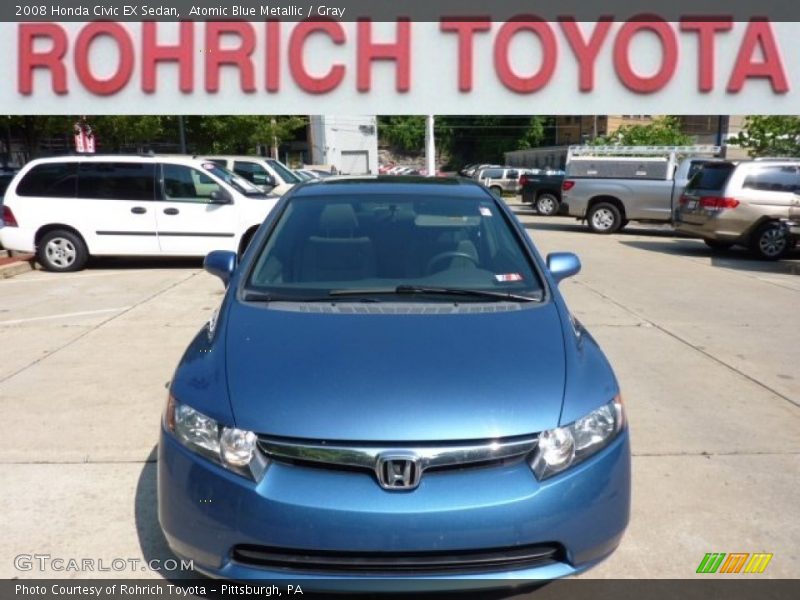 Atomic Blue Metallic / Gray 2008 Honda Civic EX Sedan