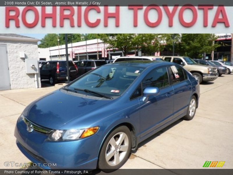 Atomic Blue Metallic / Gray 2008 Honda Civic EX Sedan