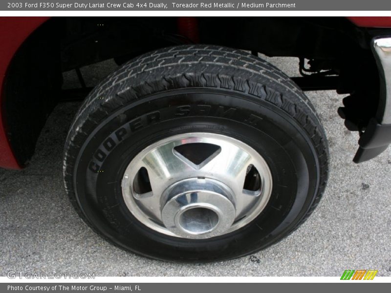 Toreador Red Metallic / Medium Parchment 2003 Ford F350 Super Duty Lariat Crew Cab 4x4 Dually